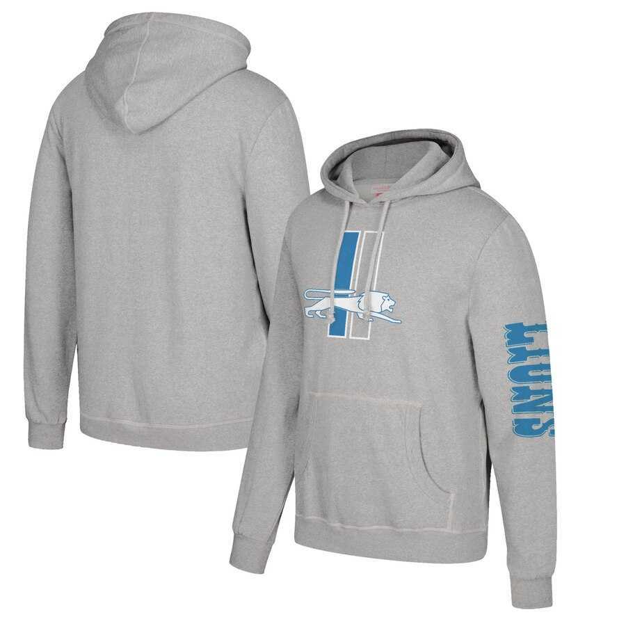 Detroit Lions Mitchell & Ness Classic Team Pullover Hoodie Heathered Gray,We sell and wholesale Detroit Lions Mitchell & Ness Classic Team Pullover Hoodie Heathered Gray on line form chian!